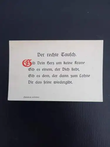 Spruchkarte Der Rechte Tausch Gib Dein Herz um keine Krone Gib Es 401129 gr A
