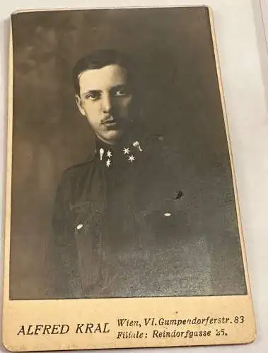 RAR CDV Kuk Luftfahrtruppe Kragenabzeichen Wien VI Foto Kral 10.5 x 6.5 Cm 6893