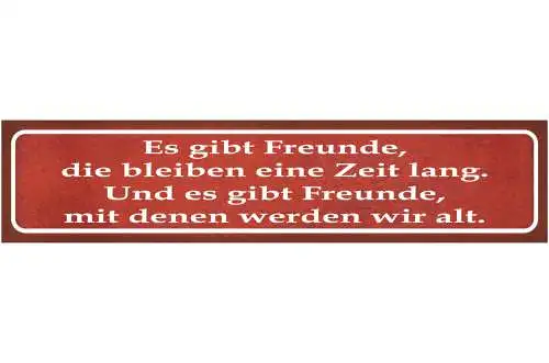 Schild Gute Freunde Echte Freundschaft Zeit Ewig Alt 46 x 10 Blech od. Holz