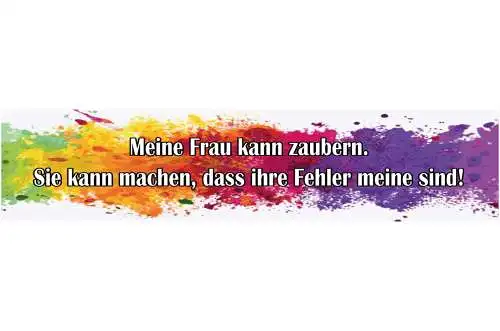 Schild Meine Frau Kann Zaubern Ihre Fehler Meine Ehe Liebe 46 x 10 Blech od.Holz
