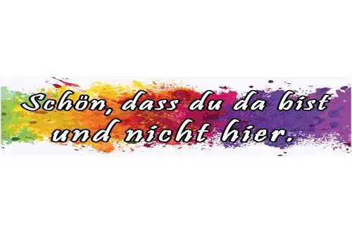 Schild Schön Dass Du Da Bist Und Nicht Hier Hass Liebe Ehe 46 x 10 Blech od.Holz