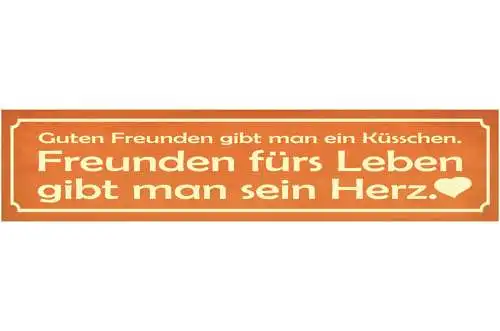 Schild Gute Freunde Leben Küsschen Herz Freundschaft Liebe 46 x 10 Blech od.Holz