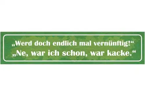 Schild Werd Doch Endlich Vernüftigt Nein War Schon Kacke 46 x 10 Blech od. Holz