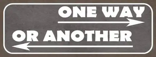 Schild one way or another weg straße abzweigung kreuzung 27x10 blech od.holz