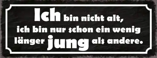 Schild ich bin nicht alt bin nur schon ein wenig länger jung als andere 27x10