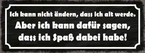 Schild Ich Kann Nicht Ändern Das Ich Alt Werde Aber Kann Dafür Sorgen Spaß Habe