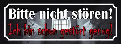 Schild bitte nicht stören ich bin schon gestört genug 27x10 blech od.holz