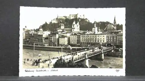 Salzburg Staatsbrücke mit Altstadt und Festung JW165814