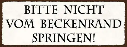 Schild bitte nicht vom beckenrand springen schwimmbad pool 27x10 blech od.holz
