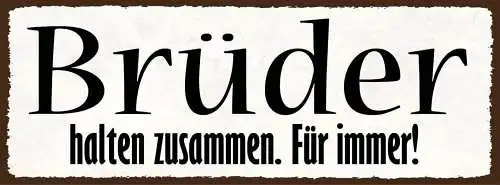 Schild brüder halten zusammen für immer geschwister familie 27x10 blech od.holz