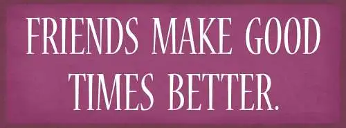 Schild friends make good times better freunde gute zeiten 27x10 blech od.holz