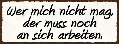Schild wer mich nicht mag der muss noch an sich arbeiten 27x10 blech od.holz
