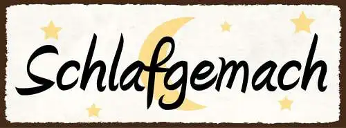 Schild schlafgemach schlafzimmer bett schlafen schlaf 27x10 blech od.holz