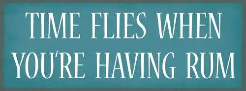 Schild Time Flies When You're Having Rum Alkohol Trinken 27x10 Blech od.Holz
