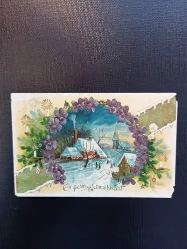 Glückwunschkarte, Ein frohes Weihnachtsfest  Weihnachten Prägekarte 402867 gr