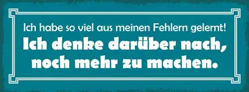 Schild Ich Habe So Viel Aus Meinen Fehlern Gelernt Denke Nach Mehr Zu Machen