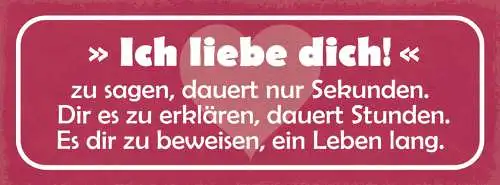 Schild Ich Liebe Dich Sagen Dauert Nur Sek Erklären Stunden Beweisen Leben Lang