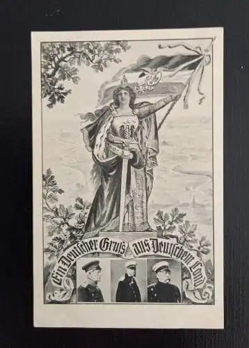 Ein Deutscher Gruß Aus Deutschem Land Frau Mit Schwert 0135 Ga E