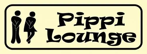 Schild Pippi Lounge Toilette WC Klo Mann Frau 27 x 10 Blech od. Holz