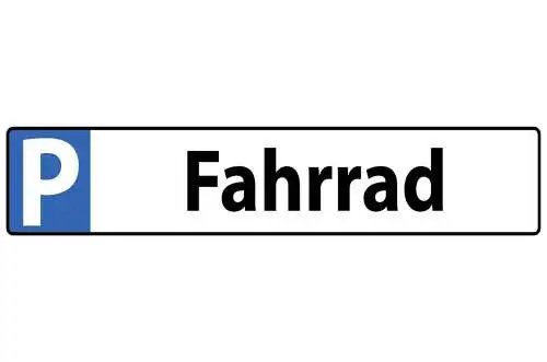 Schild fahrrad parkplatz parken rad bike radfahrer biker 46 x 10 blech od.holz