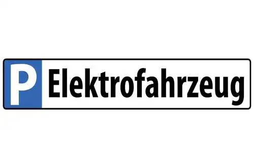 Schild elektro fahrzeug parkplatz parken strom auto car 46 x 10 blech od. holz