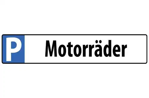 Schild Motorräder Parkplatz Parken Moped Bike Motorrad 46 x 10 Blech od. Holz