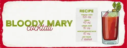 Schild Bloody Mary Cocktail Rezept Bar Alkohol Drink Wodka 27x10 Blech od.Holz