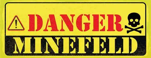 Schild Danger Mine Field Gefahr Achtung Minen Feld Vorsicht 27x10 Blech od.Holz
