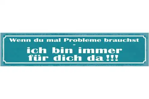 Schild Wenn Du Mal Probleme Brauchst Ich Bin Immer Für Dich Da 46 x 10