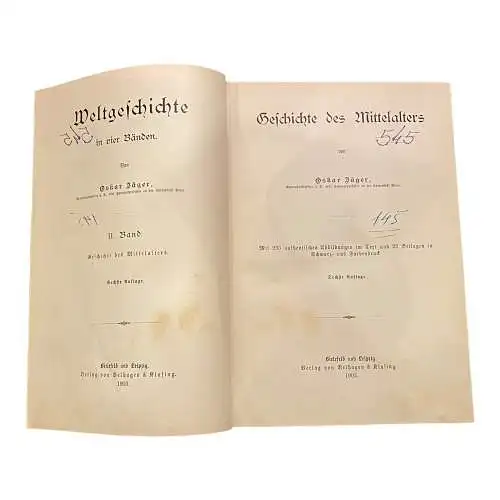 1162 Oskar Jäger GESCHICHTE DES MITTELALTERS HC + ABBILDUNGEN