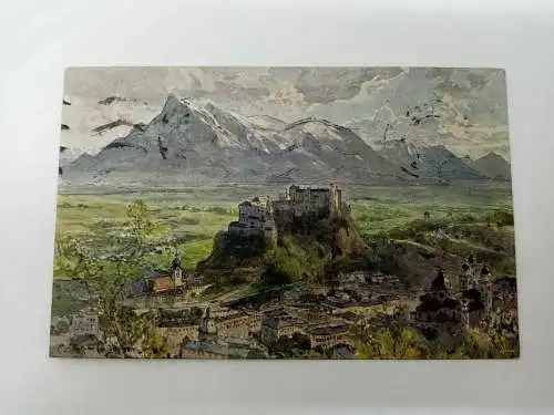 Ansicht Festungen Hohensalzburg Berglandschaft Umland 