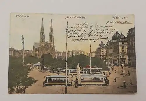 Wien IX Votivkirche Maximilianplatz Theresienhof Marine Section Tram 600704A tl 