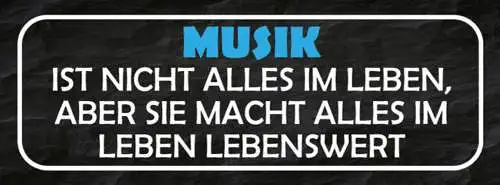 Schild Musik Ist Nicht Alles Im Leben Aber Sie Macht Alles Lebenswert 27x10