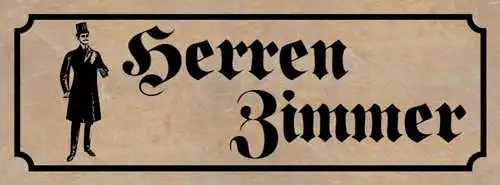 Schild Herren Zimmer Man Cave Hobby Raum Freizeit Männer 27x10 Blech od.Holz