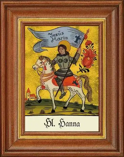 Hinterglasbild - heilige hanna - patronatsbild taufe namenspatron 12,7x16