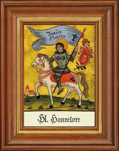 Hinterglasbild - heilige hannelore - patronatsbild taufe namenspatron 12,7x16