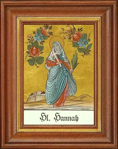 Hinterglasbild - heilige hannah - patronatsbild taufe namenspatron 12,7x16