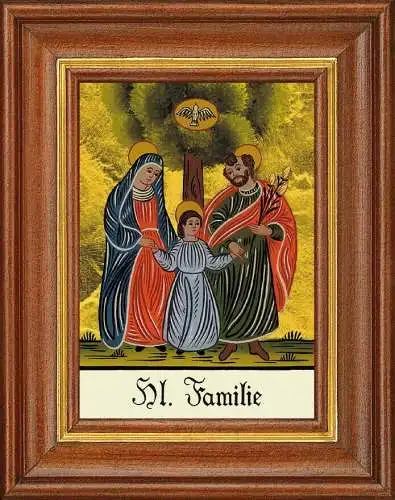 Hinterglasbild - heilige familie - patronatsbild taufe namenspatron 12,7x16