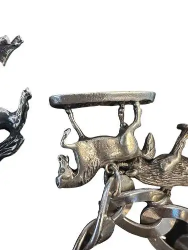 Highlight Charivari Kette Silber 13 Anhänger Tiere Silber Kette 22 cm gepunzt