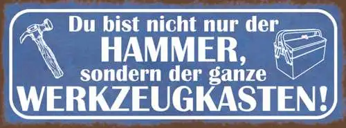 Schild Du Bist Nicht Nur Der Hammer Sondern Der Ganze Werkzeugkasten 27x10