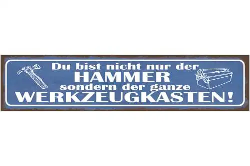 Schild Du Bist Nicht Nur Der Hammer Sondern Der Ganze Werkzeugkasten 46 x 10