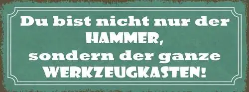 Schild Du Bist Nicht Nur Der Hammer Sondern Der Ganze Werkzeugkasten 27x10