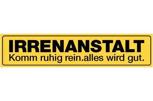 Schild Irrenanstalt Psychiatrie Klappsmühle Patienten 46 x 10 Blech od. Holz