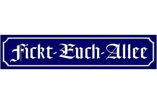 Schild Fickt Euch Allee Schimpfen Fluchen Ort Straße Platz 46 x 10 Blech od.Holz