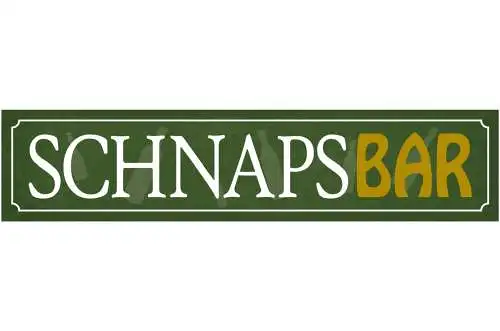 Schild Schnaps Bar Alkohol Glas Lokal Wirt Kneipe Flasche 46 x 10 Blech od. Holz