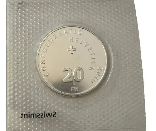 20 Franken Gottard stempelglanz  2016 Schweiz eingeschweißt Silber 4291