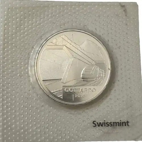 20 Franken Gottard stempelglanz  2016 Schweiz eingeschweißt Silber 4291