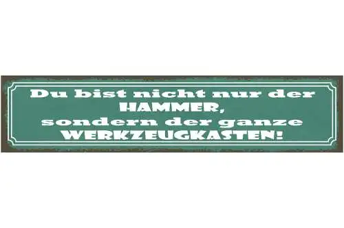Schild Du Bist Nicht Nur Der Hammer Sondern Der Ganze Werkzeugkasten 46 x 10