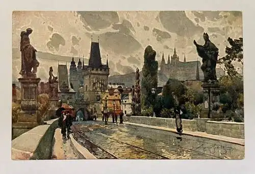 Prag Praha Brückentürme Brücke Fluss Stadt Tschechien 709 K TH