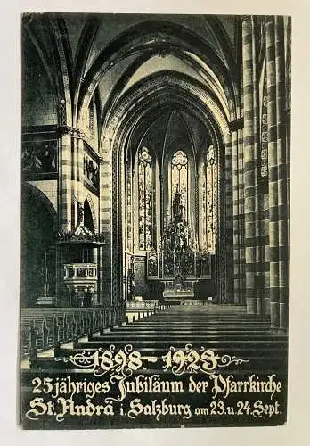 25Jähriges Jubiläum Pfarrkirche St.Andrä Salzburg 1898-1923 Österreich 8444 K TH